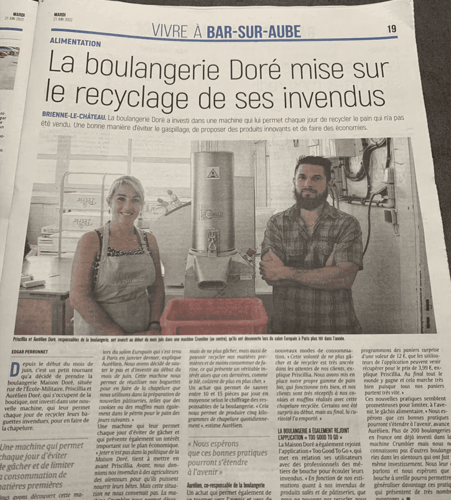 Article broyeur à pain Crumbler boulangerie Doré