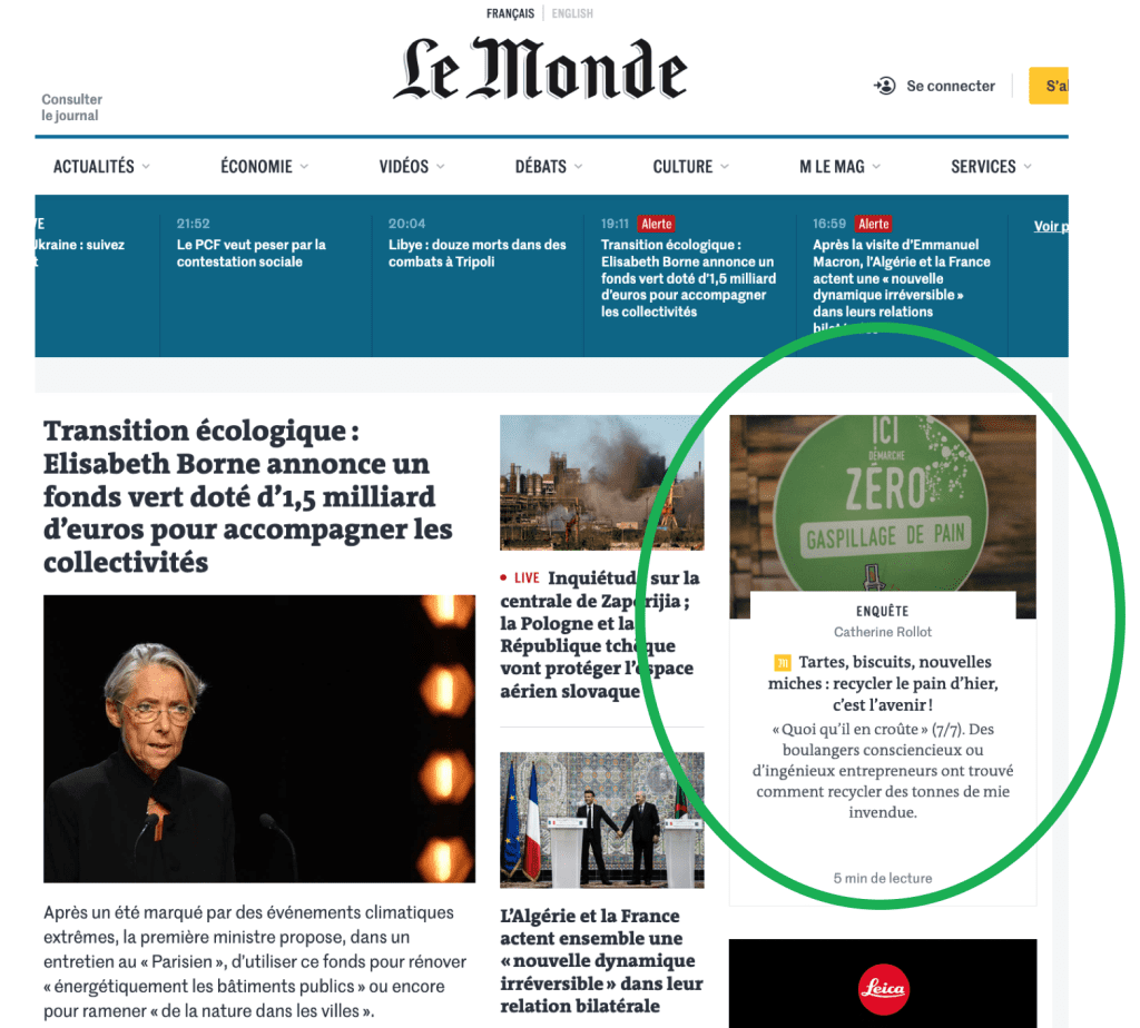 Site Le Monde article Crumbler